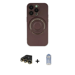 iPhone 14 Pro Kılıf Eksen Klasik Prime - Siyah Joko Magic 5D Cam + Raze Metal Kamera Lens - GD