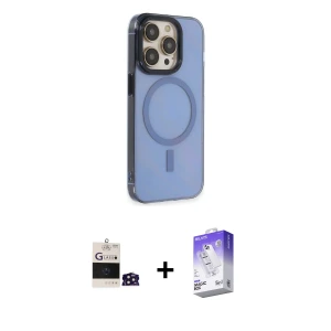 iPhone 14 Pro Max Kılıf Eksen Işık Prime - Siyah Bilvis 5in1 3D Magic Cam Ekran Koruyucu + Bilvis Titan Kamera Lens - DNMR