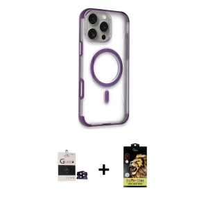 iPhone 14 Pro Max Kılıf Eksen Klasik Koleksiyonu - Siyah Buffer Cam Ekran Koruyucu + Bilvis Titan Kamera Lens - SH