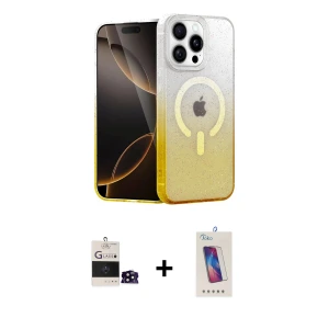 iPhone 14 Pro Max Kılıf Eksen Minimal Özel Seri - Siyah Joko 5D Cam + Bilvis Titan Kamera Lens - SH