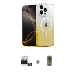 iPhone 14 Pro Max Kılıf Eksen Minimal Özel Seri - Siyah Joko Magic 5D Hayalet Cam + Bilvis Titan Kamera Lens - GS