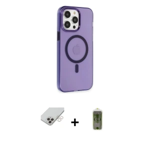 iPhone 14 Pro Max Kılıf Kıvılcım Asil Özel Seri - Siyah Joko Magic 5D Hayalet Cam + Band Metal Kamera Lens - GD