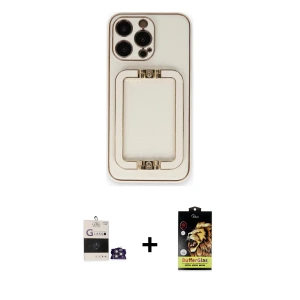 iPhone 14 Pro Max Kılıf Kozmos Minimal Prime - Siyah Buffer Cam Ekran Koruyucu + Bilvis Titan Kamera Lens - GS