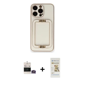 iPhone 14 Pro Max Kılıf Kozmos Minimal Prime - Siyah Mat Seramik Nano Ekran Koruyucu + Bilvis Titan Kamera Lens - GD