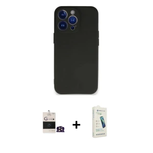 iPhone 14 Pro Max Kılıf Kozmos Yansıma Özel Seri - Şeffaf Pasifik Cam Ekran Koruyucu + Bilvis Titan Kamera Lens - GD