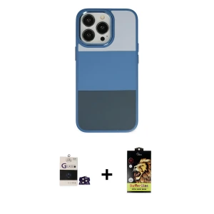 iPhone 14 Pro Max Kılıf Kutup Özel Seri - Siyah Buffer Cam Ekran Koruyucu + Bilvis Titan Kamera Lens - DNMR