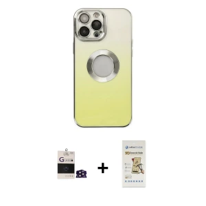 iPhone 14 Pro Max Kılıf Kutup Yansıma Özel Seri - Siyah Mat Seramik Nano Ekran Koruyucu + Bilvis Titan Kamera Lens - DNMR