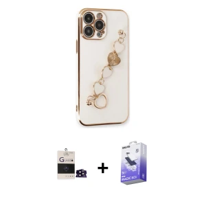 iPhone 14 Pro Max Kılıf Nova Işık Prime - Siyah Bilvis 5in1 5D Magic Hayalet Cam Ekran Koruyucu + Bilvis Titan Kamera Lens - SH