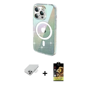 iPhone 14 Pro Max Kılıf Odak Modern Serisi - Siyah Buffer Cam Ekran Koruyucu + Band Metal Kamera Lens - GS