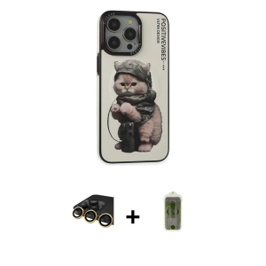 iPhone 14 Pro Max Kılıf Siluet Modern Özel Seri - Siyah Joko Magic 5D Hayalet Cam + Raze Metal Kamera Lens - GD