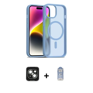 iPhone 15 Kılıf Siluet Minimal Prime - Siyah Joko Magic 5D Cam + PVD Metal Kamera Lens - YL