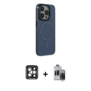 iPhone 15 Pro Max Kılıf Eksen Işık Prime - Siyah Vanessa Magic Hayalet Cam + PVD Metal Kamera Lens - GI