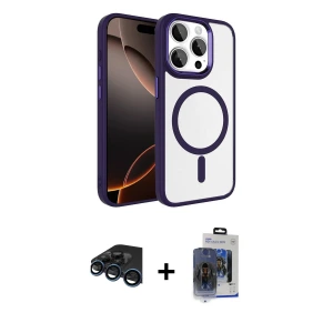 iPhone 15 Pro Max Kılıf Kıvılcım Prime - Siyah Vanessa Magic Cam + Raze Metal Kamera Lens - LT