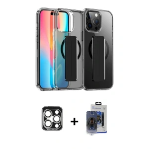 iPhone 15 Pro Max Kılıf Nova Işık Koleksiyonu - Siyah Vanessa Magic Cam + PVD Metal Kamera Lens - GS