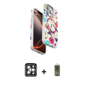 iPhone 15 Pro Max Kılıf Siluet Doku - Siyah Joko Magic 5D Hayalet Cam + PVD Metal Kamera Lens - GI