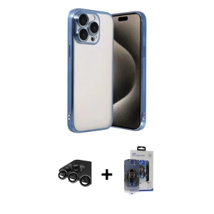 iPhone 15 Pro Max Kılıf Vadi Minimal - Siyah Vanessa Magic Cam + Raze Metal Kamera Lens - TMGI