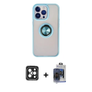 iPhone 15 Pro Max Kılıf Yörünge Çizgi - Siyah Vanessa Magic Cam + PVD Metal Kamera Lens - SH