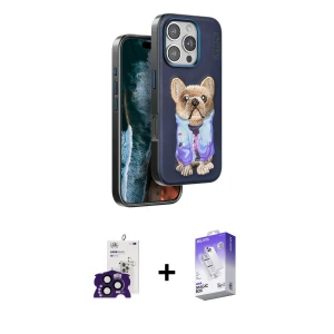 iPhone 16 Pro Max Kılıf İz Minimal Koleksiyonu - Siyah Bilvis 5in1 3D Magic Cam Ekran Koruyucu + Bilvis Titan Kamera Lens - SH