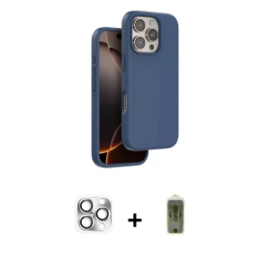 iPhone 16 Pro Max Kılıf Kıvılcım Çizgi Serisi - Siyah Joko Magic 5D Hayalet Cam + Pers Alüminyum Kamera Lens - GS