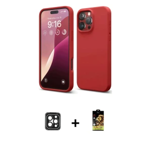 iPhone 16 Pro Max Kılıf Kozmos Yansıma Özel Seri - Siyah Buffer Cam Ekran Koruyucu + PVD Metal Kamera Lens - SH