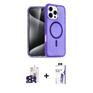 iPhone 16 Pro Max Kılıf Nova Asil Prime - Siyah Bilvis 3X AR HD Cam Ekran Koruyucu + Bilvis Titan Kamera Lens - SH