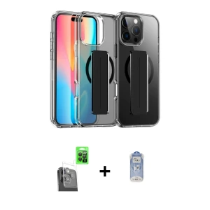 iPhone 16 Pro Max Kılıf Nova Işık Koleksiyonu - Siyah Joko Magic 5D Cam + Raze Metal Kamera Lens - SH