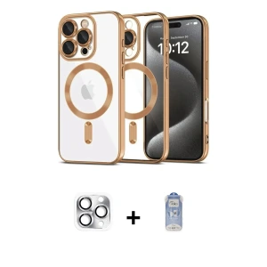 iPhone 16 Pro Max Kılıf Nova Işık Özel Seri - Siyah Joko Magic 5D Cam + Pers Alüminyum Kamera Lens - GS
