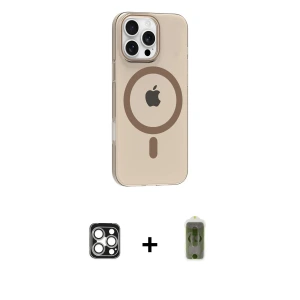 iPhone 16 Pro Max Kılıf Pusula Form Özel Seri - Siyah Joko Magic 5D Hayalet Cam + PVD Metal Kamera Lens - GS