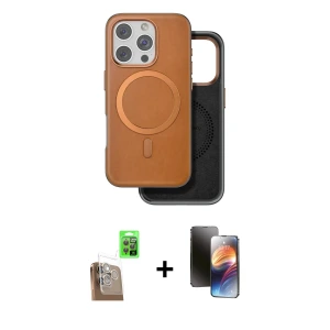iPhone 16 Pro Max Kılıf Pusula Işık Koleksiyonu - Siyah 3D Antistatik Mat Seramik Nano Ekran Koruyucu + Raze Metal Kamera Lens - CLTM