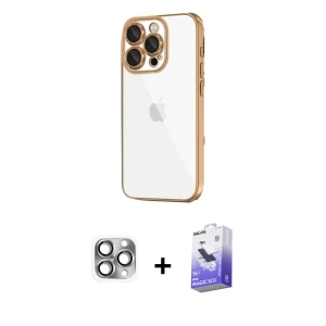 iPhone 16 Pro Max Kılıf Vadi Minimal - Siyah Bilvis 5in1 5D Magic Hayalet Cam Ekran Koruyucu + Pers Alüminyum Kamera Lens - GI