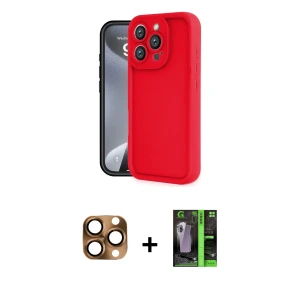 iPhone 16 Pro Max Kılıf Yankı Yansıma Özel Seri - Şeffaf 360 Full Body Arka Koruyucu + Pers Alüminyum Kamera Lens - CLTM
