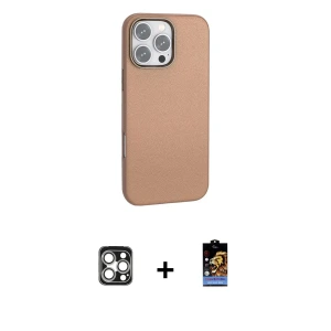 iPhone 16 Pro Max Kılıf Zirve Modern Prime - Siyah Buffer Hayalet Cam Ekran Koruyucu + PVD Metal Kamera Lens - GS