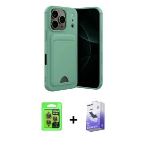 iPhone 17 Pro Kılıf Vadi Çizgi Prime - Siyah Bilvis 5in1 5D Magic Hayalet Cam Ekran Koruyucu + Raze Metal Kamera Lens - TU