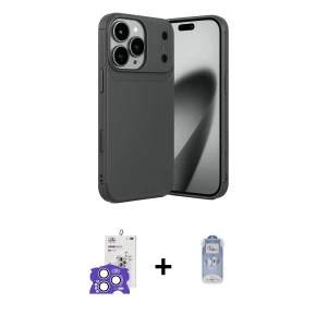 iPhone 17 Pro Max Kılıf Eksen Form Prime - Siyah Joko Magic 5D Cam + Bilvis Titan Kamera Lens - GS