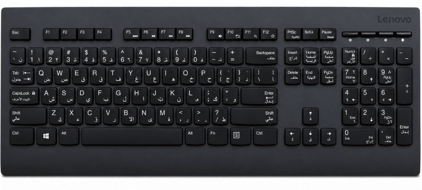 LENOVO 4X30H56842 Q Arapça Kablosuz Professional Siyah Klavye
