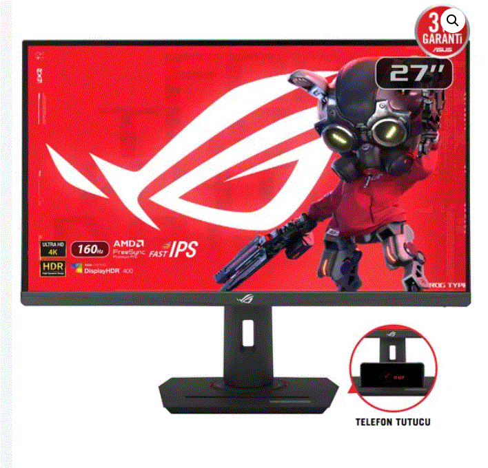 ASUS ROG Strix XG27UCSR 27 Fast IPS 0.3ms 160Hz UHD 4K 3840x2160 HDMI DP Siyah Monitör