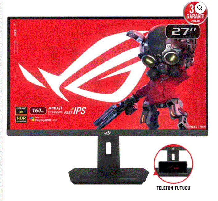 ASUS ROG Strix XG27UCSR 27 Fast IPS 0.3ms 160Hz UHD 4K 3840x2160 HDMI DP Siyah Monitör