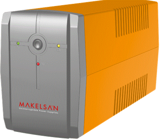 MAKELSAN LION 850 VA (1x12v 9AH Akü) Turuncu Line Interactive 5/12 dk UPS