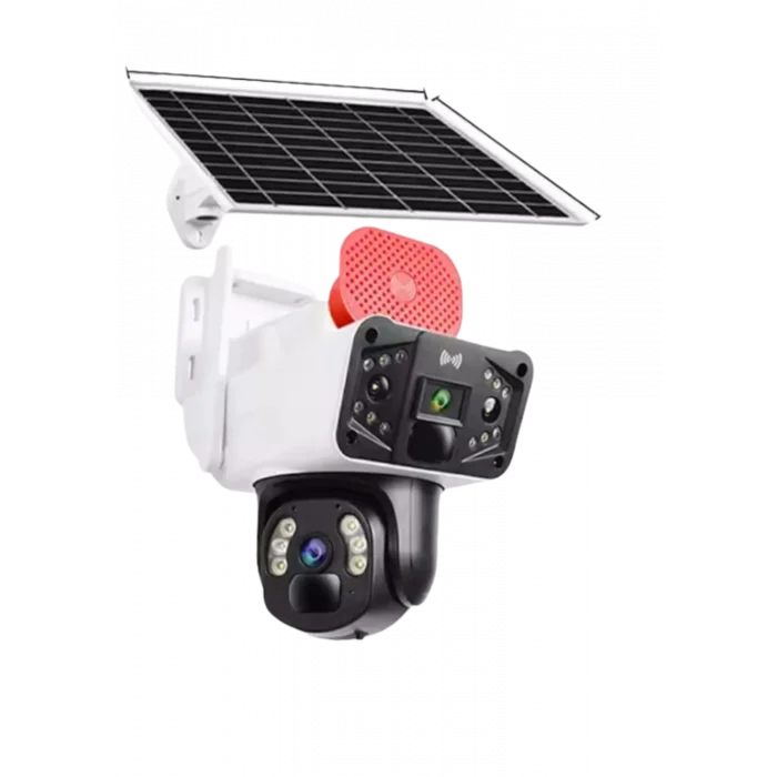 O-KAM-3915 4G 6MP Dual Lens Solar PTZ  Camera BEYAZ