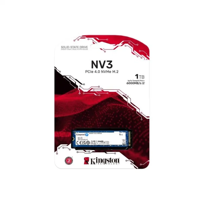 1 TB KINGSTON NV3 M.2 NVME PCIE GEN4 6000/4000MBS SNV3S/1000G