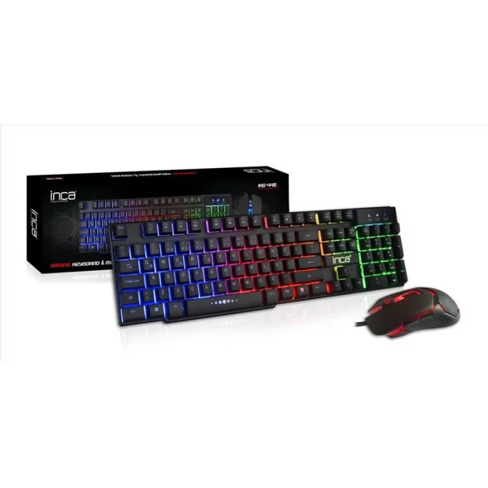 INCA IKG-448 Q Türkçe USB Siyah RAINBOW EFECT MEKANİK HİSLİ Klavye+ Mouse