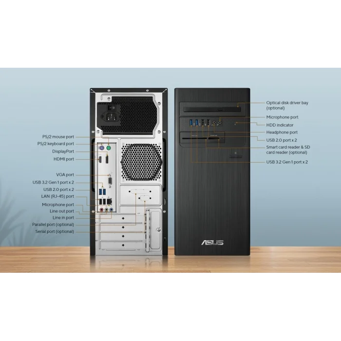 ASUS ExpertCenter S500TE-5135000020-16G i5-13500 16GB 512GB SSD O/B UHD770 DOS Masaüstü PC