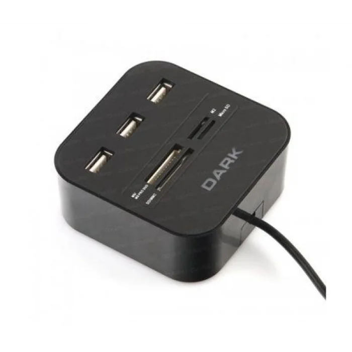 DARK DK-AC-UCR202 Çoklu Yapi USB 2.0 + 3 USB Port Harici Kart Okuyucu