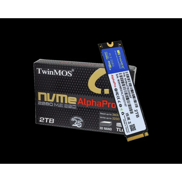 TWINMOS NVMe2TB2280AP AlphaPro M.2 2TB (3600/3250MB/s) PCIe + NVMe (3D NAND) SSD Disk (22x80MM)