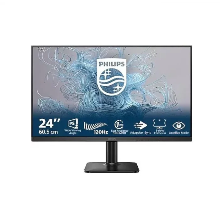 PHILIPS 24E2N1110 1000 Serisi 23.8 LED IPS 1ms 120Hz 1920x1080 FullHD VGA HDMI (VESA) Siyah Monitör