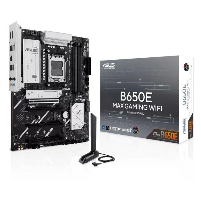 ASUS B650E MAX GAMING WIFI B650 DDR5 (Vga Yok) GLan 2.5G ATX HD DP WIFI6 BT M2 RGB AM5 AMD Anakart