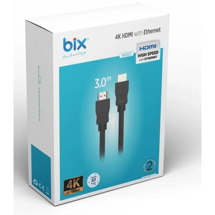 BIX NHD03 3 Mt 4K 60Hz Yüksek Hizli HDMI Kablo