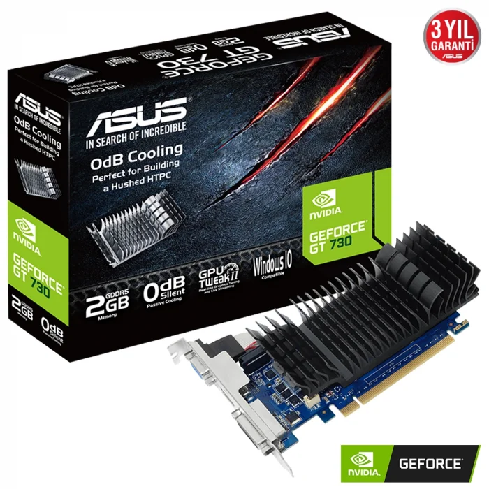 ASUS GT730-SL-2GD5-BRK 2GB Geforce GT730 DDR5 64bit HDMI DVI VGA 16x Ekran Karti