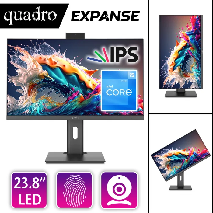 QUADRO EXPANSE AI B224 25165 i5-12450H 16GB 500GB SSD 23.8 DOS All in One PC P.İzi (Pivot)