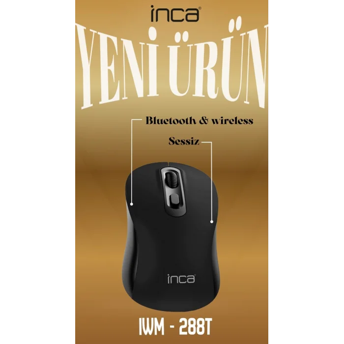 INCA IWM-288T Bluetooth & 2.4G Kablosuz siyah Ergonomic Design Silent